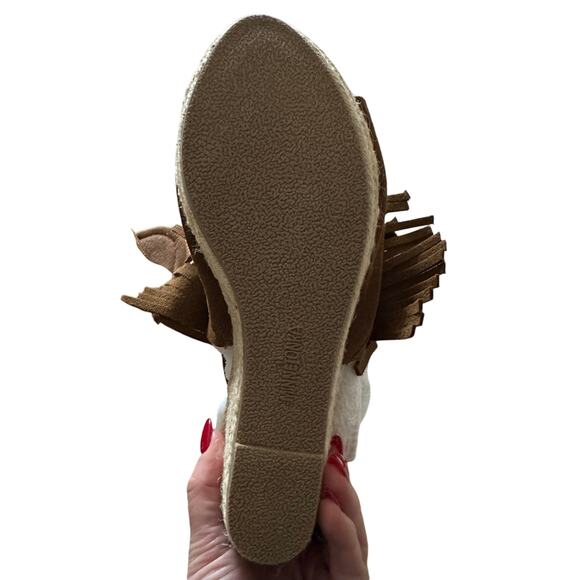 Minnetonka Ashley Fringe Wedge Sandals - Brown - Size 11 NEW - Picture 7 of 9
